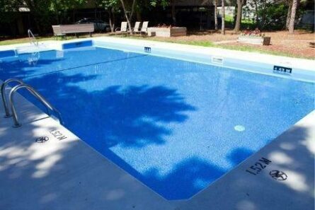 a picture of the pool outside