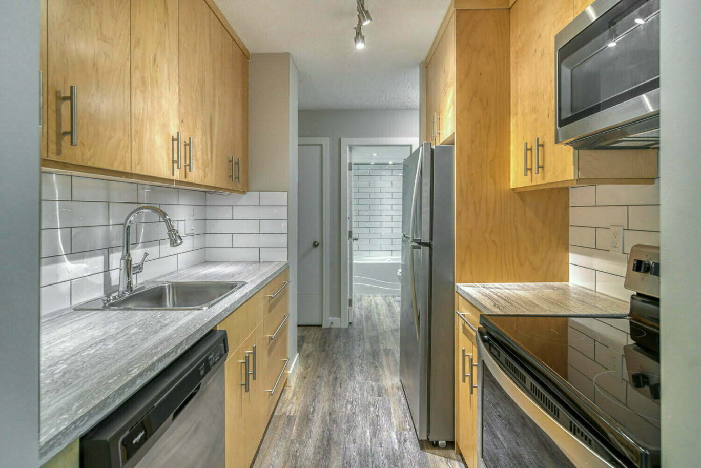 interior of a kitchen in one of the apartments available for rent from Globe PM
